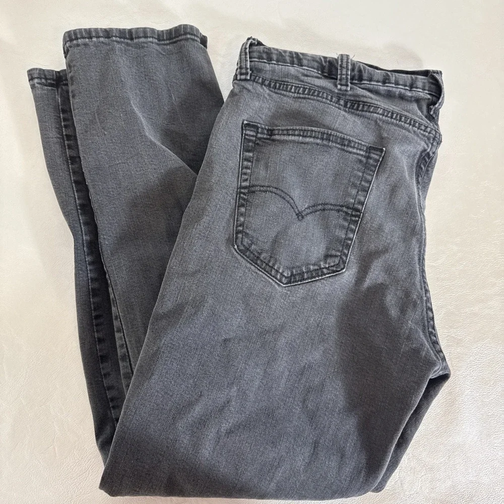 Levis 511 Jeans Mens 40x30** Black Charcoal Slim Straight Stretch Denim Pants